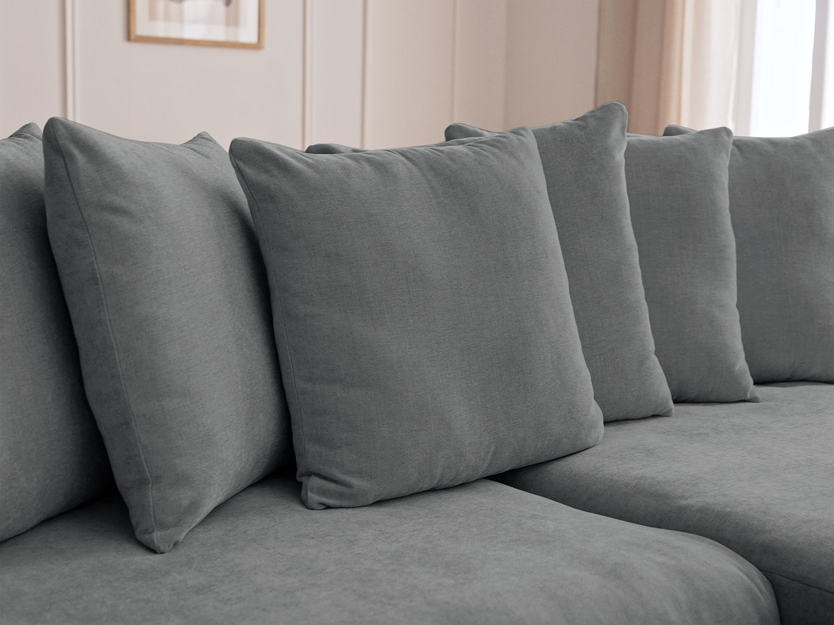 Canapé d'angle fixe ENORE tissu lisse