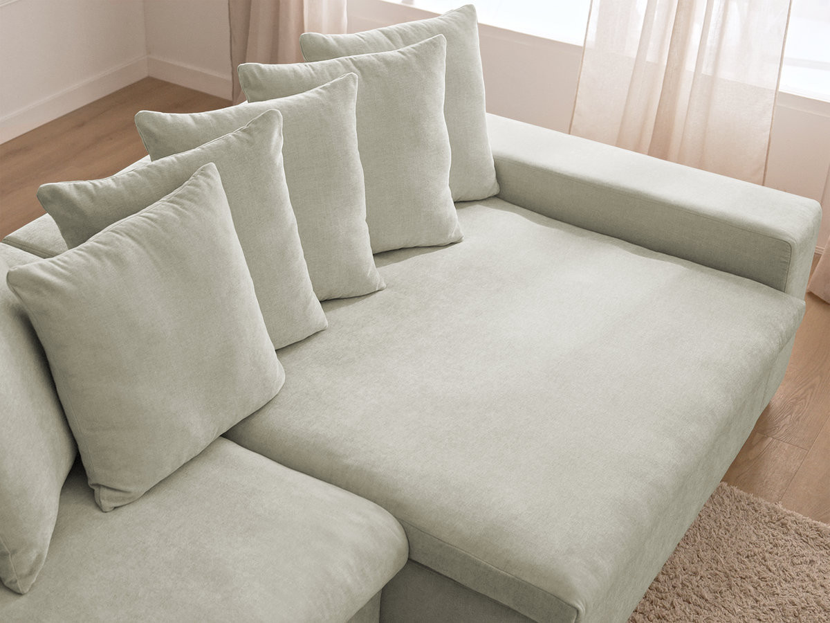 Canapé d'angle fixe ENORE tissu lisse