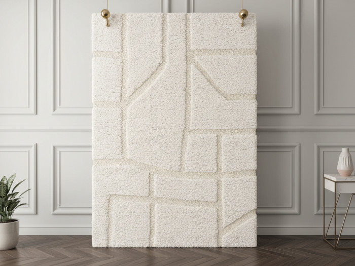 Tapis poils longs MARINA motif graphique