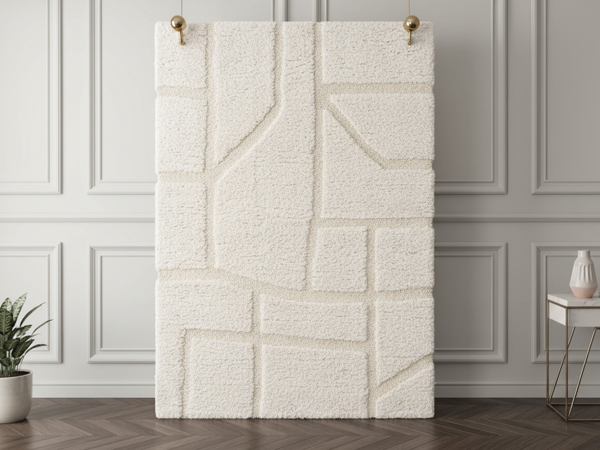 Tapis poils longs MARINA motif graphique