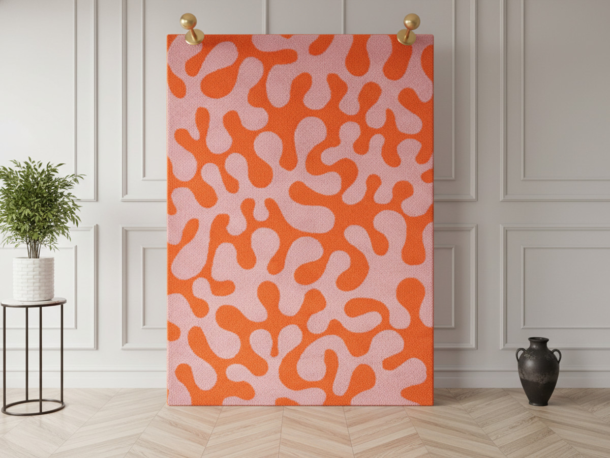 Tapis poils longs MARTY motif rétro