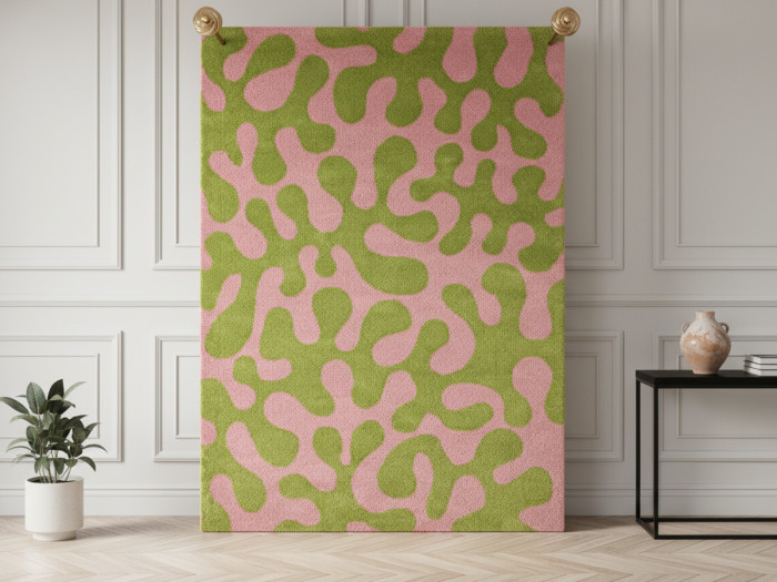 Tapis poils longs MARTY motif rétro