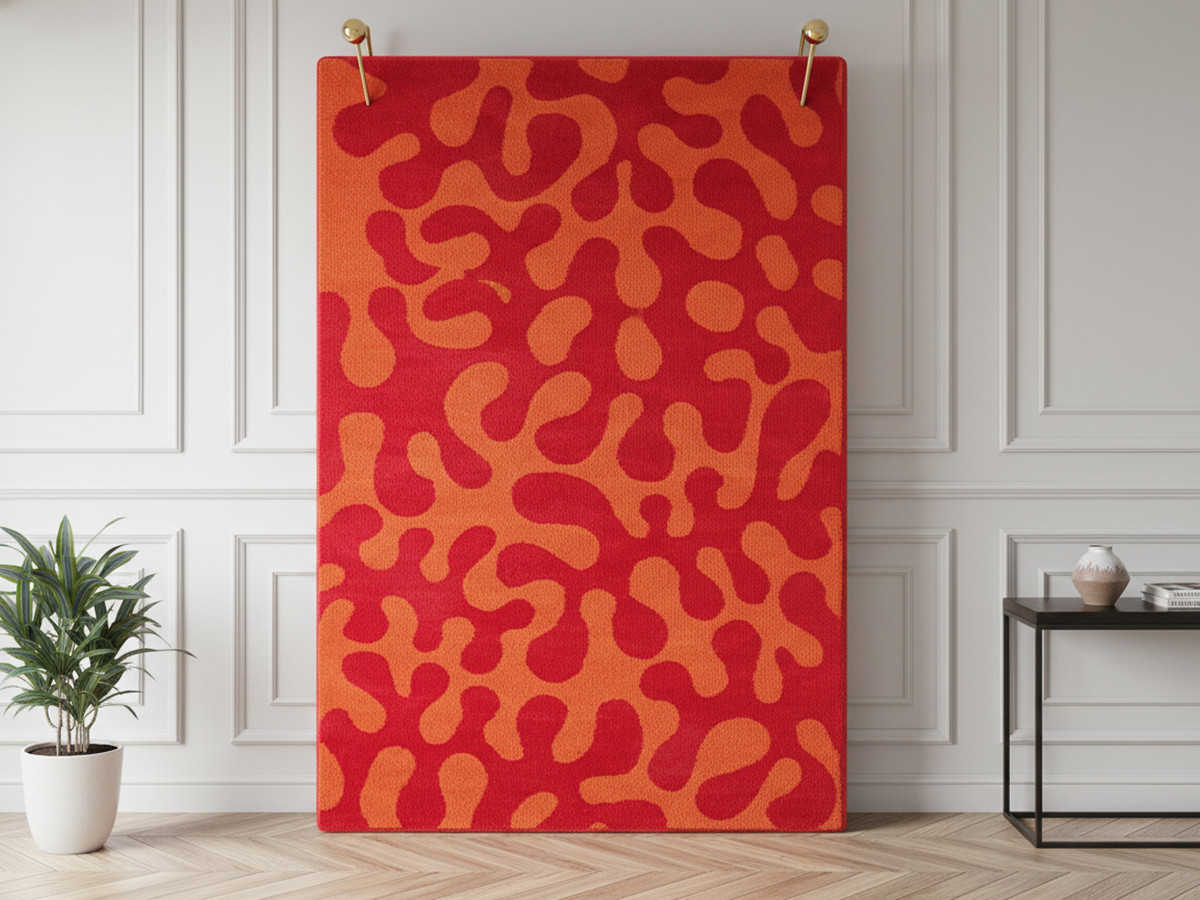 Tapis poils longs MARTY motif rétro