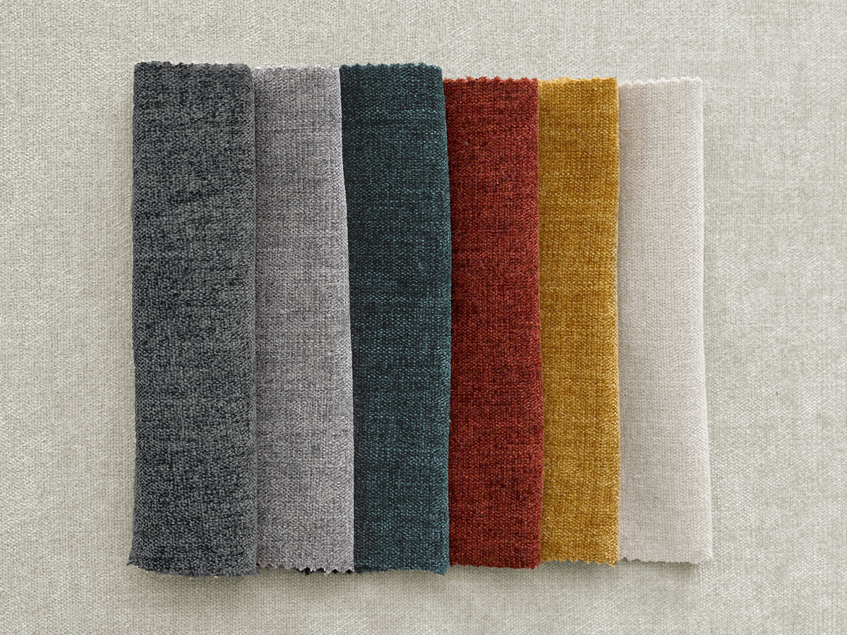 Canapé d'angle fixe ENORE tissu lisse