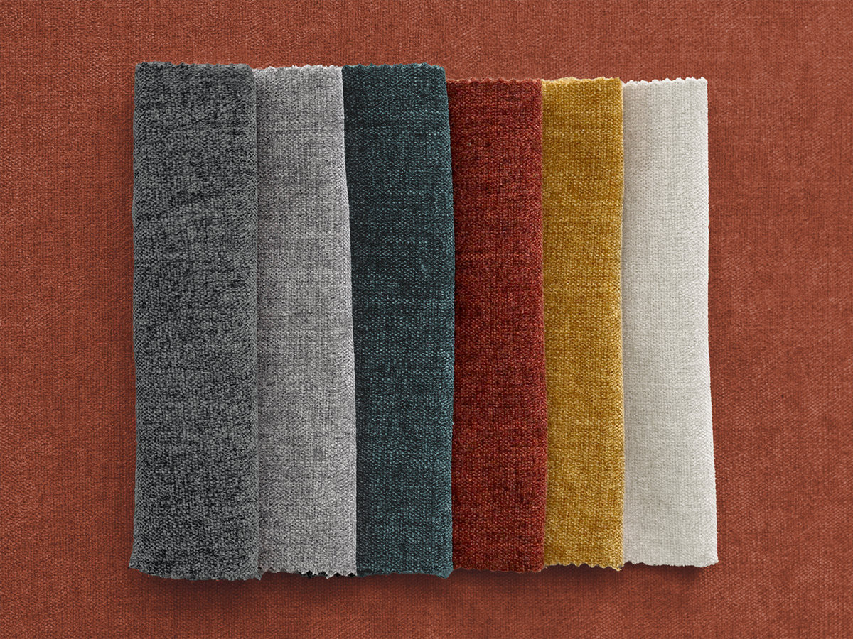 Canapé d'angle fixe ENORE tissu lisse