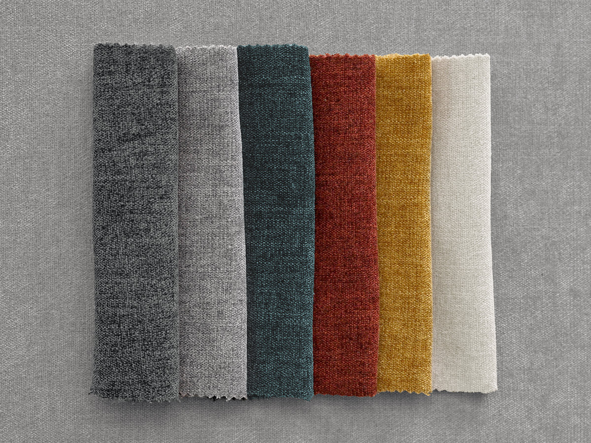 Canapé d'angle fixe ENORE tissu lisse