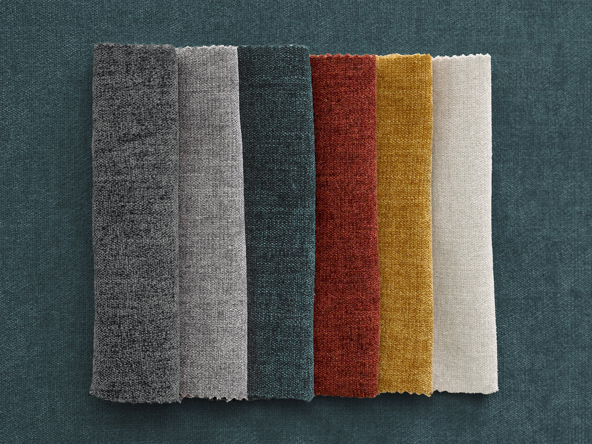 Canapé d'angle fixe ENORE tissu lisse