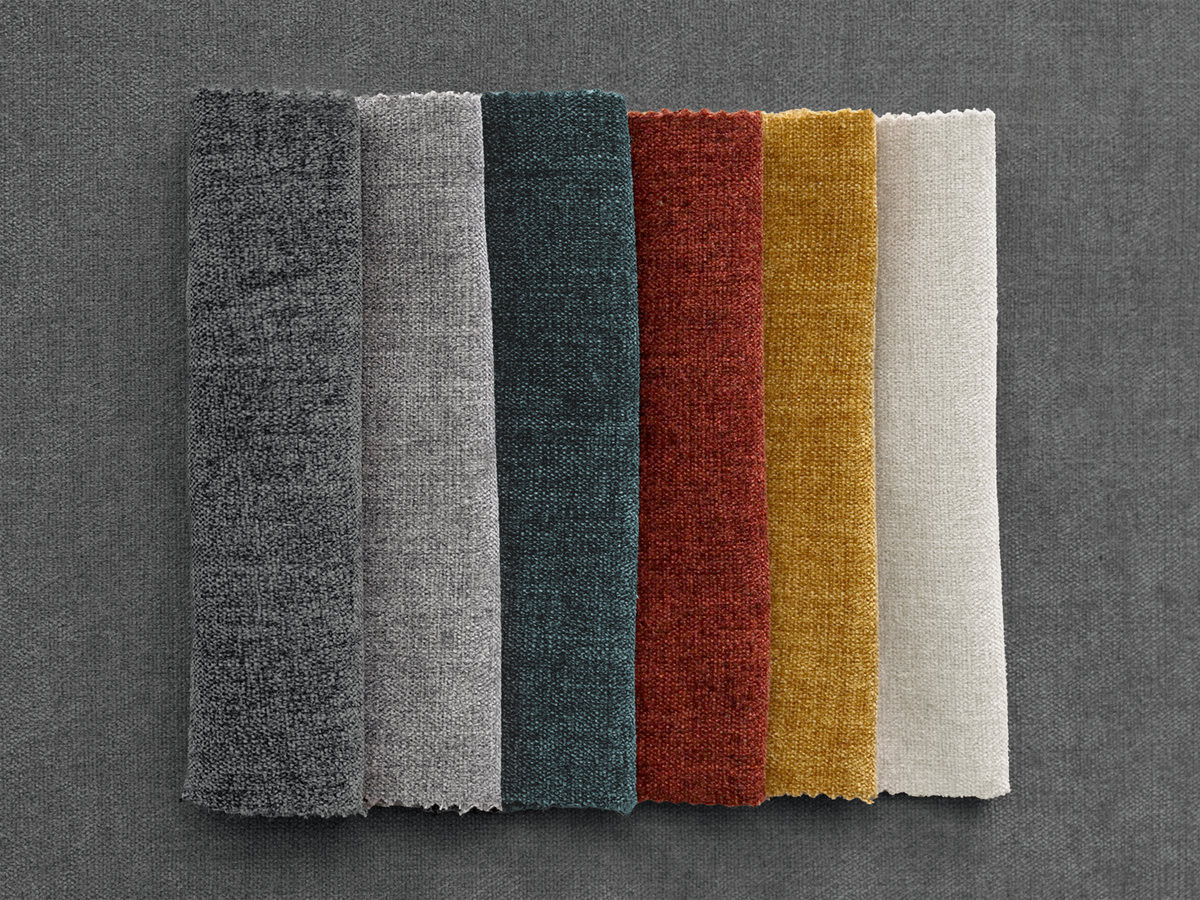 Canapé d'angle fixe ENORE tissu lisse