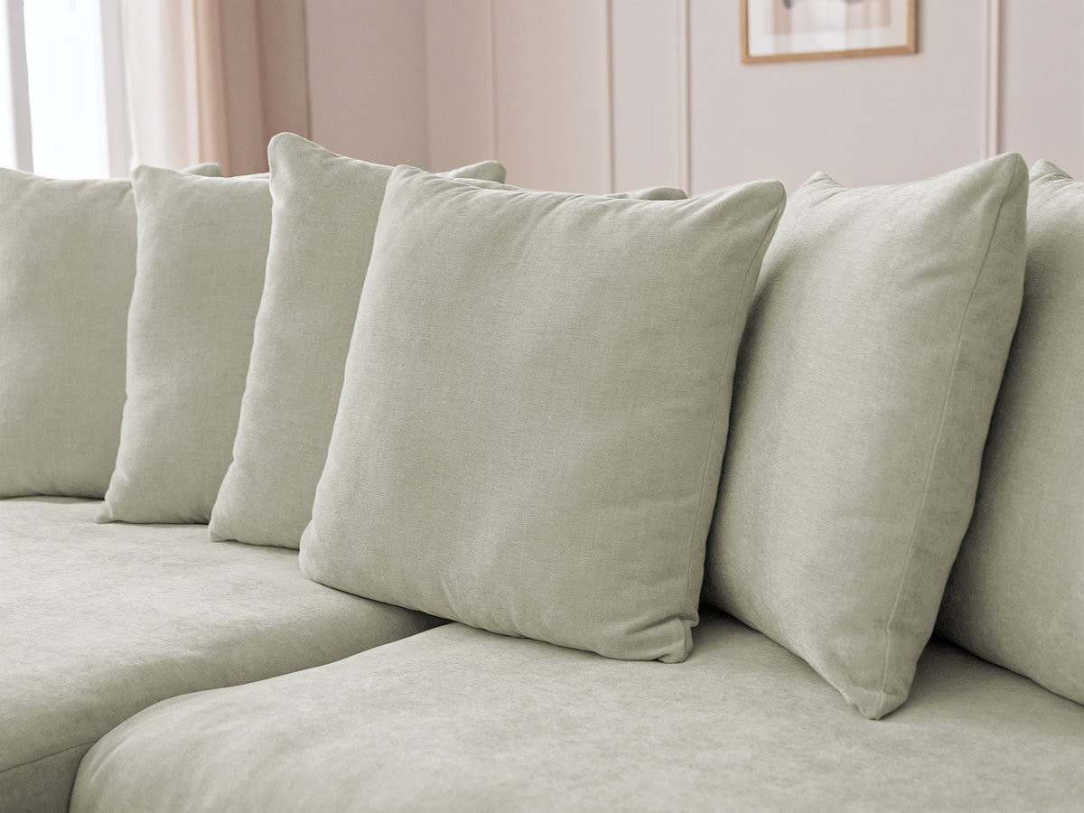 Canapé d'angle fixe ENORE tissu lisse