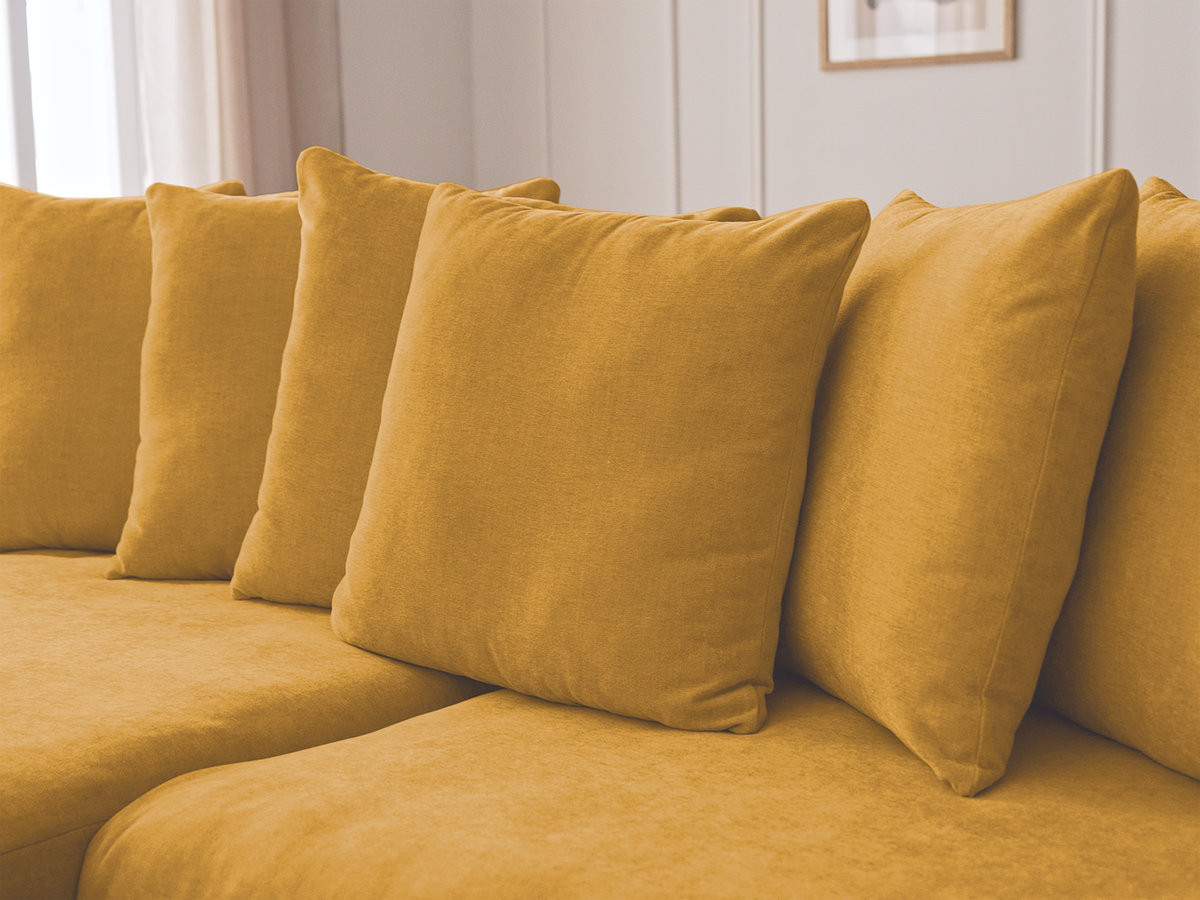 Canapé d'angle fixe ENORE tissu lisse