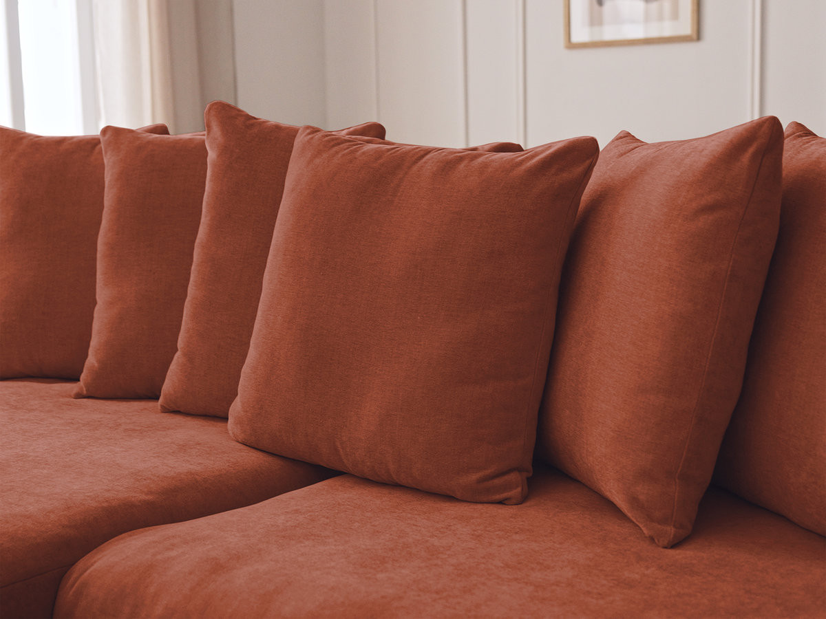 Canapé d'angle fixe ENORE tissu lisse