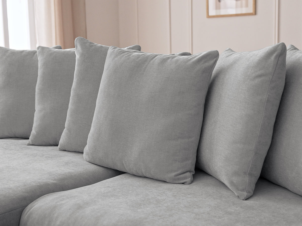 Canapé d'angle fixe ENORE tissu lisse