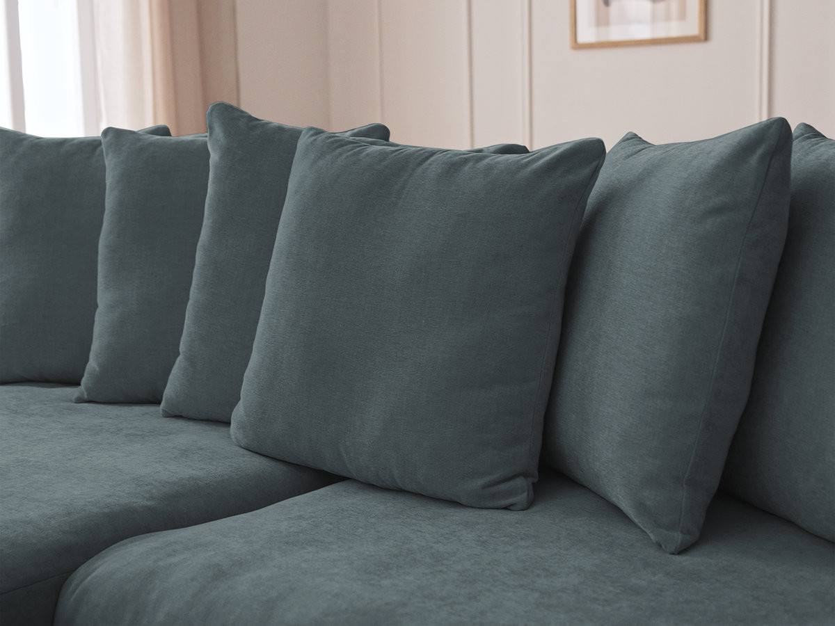 Canapé d'angle fixe ENORE tissu lisse