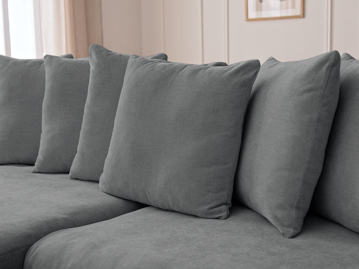 Canapé d'angle fixe ENORE tissu lisse