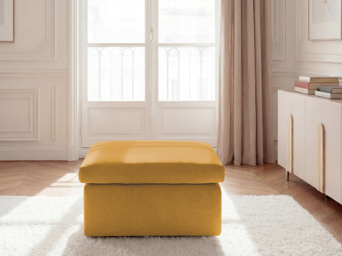 ENORE poef in gladde stof