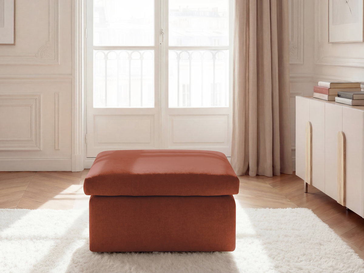 Pouf ENORE lisse rouge — vue 6