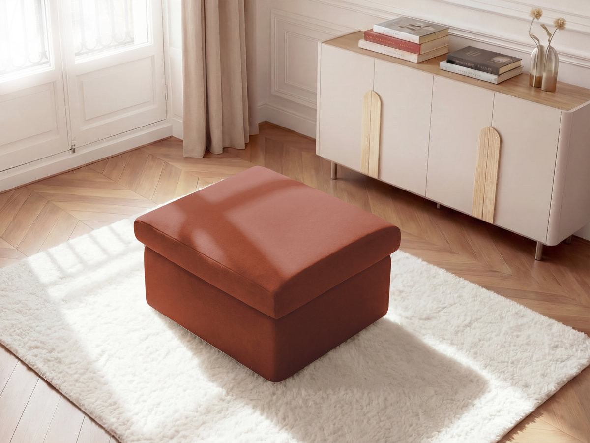 Pouf ENORE lisse rouge — vue 4