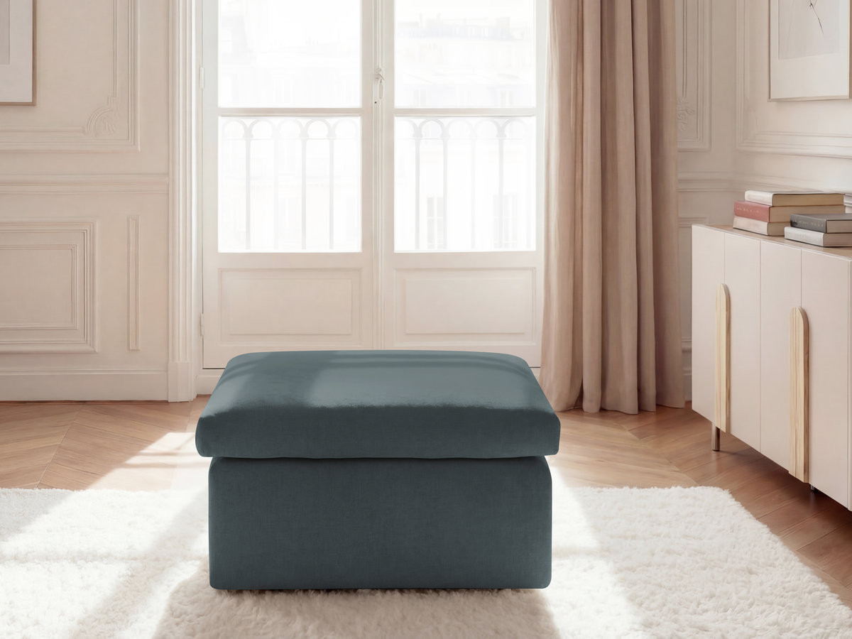 Pouf ENORE lisse bleu — vue 6
