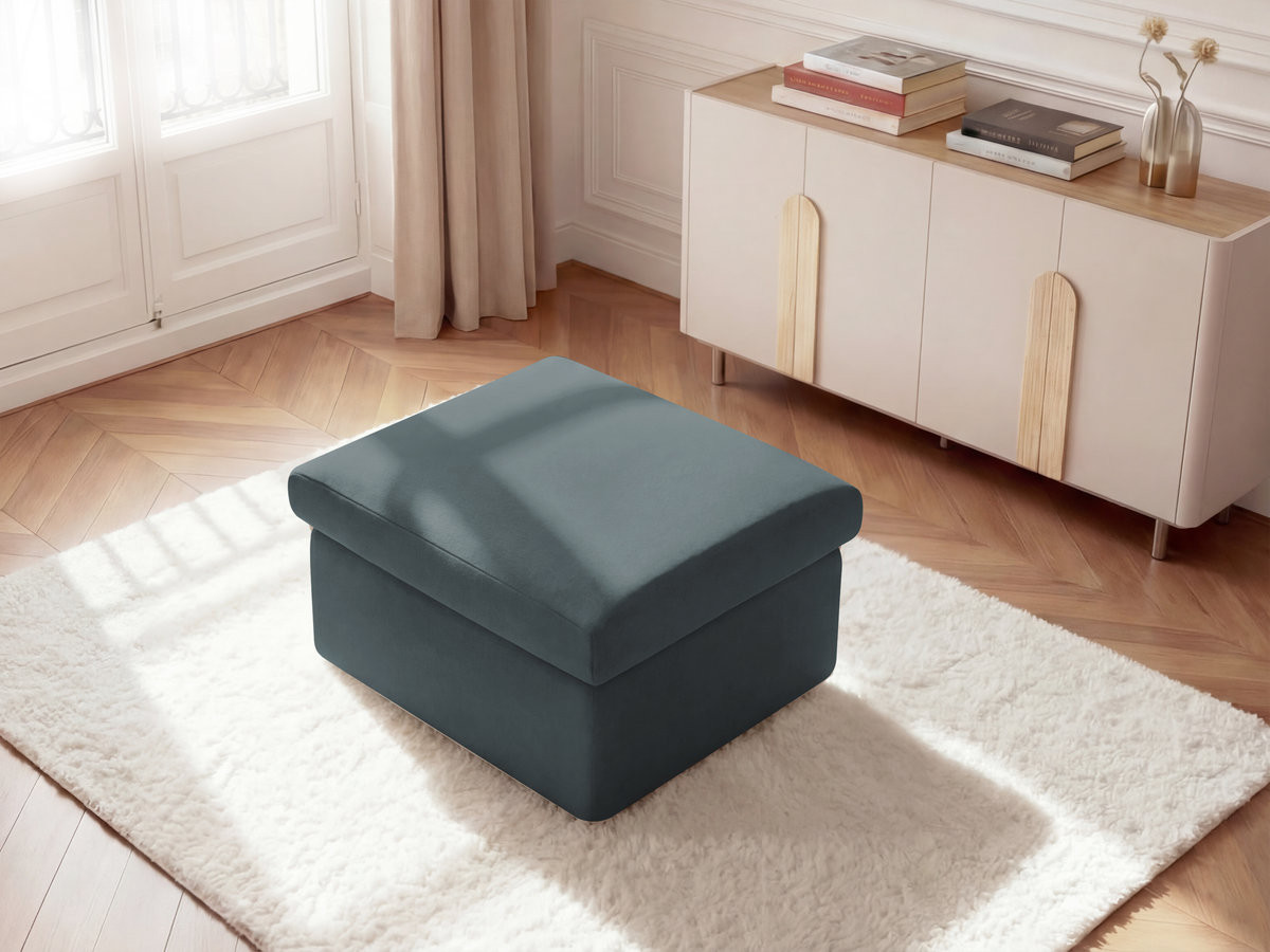 Pouf ENORE lisse bleu — vue 4