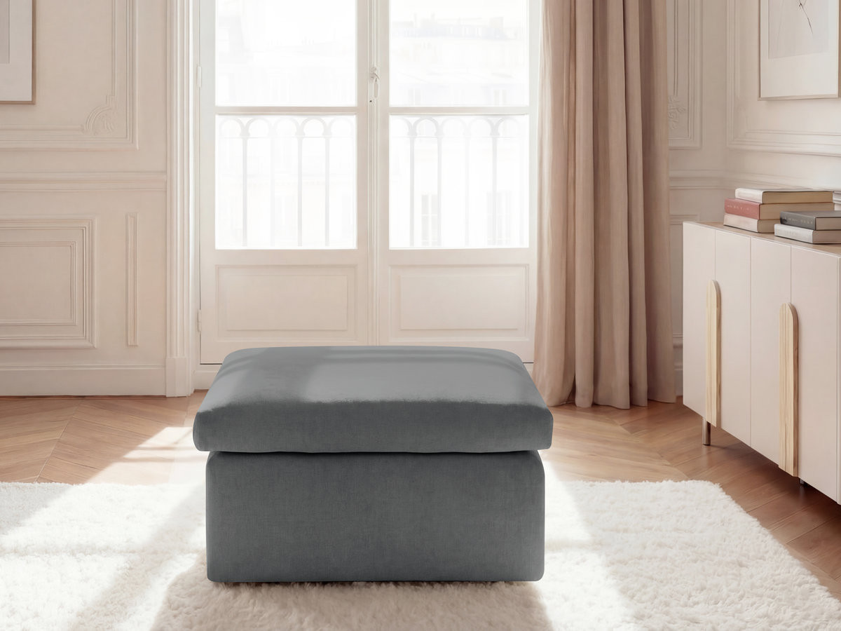 Pouf ENORE lisse gris foncé — vue 6