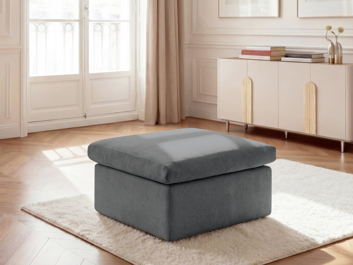 Pouf ENORE lisse gris foncé