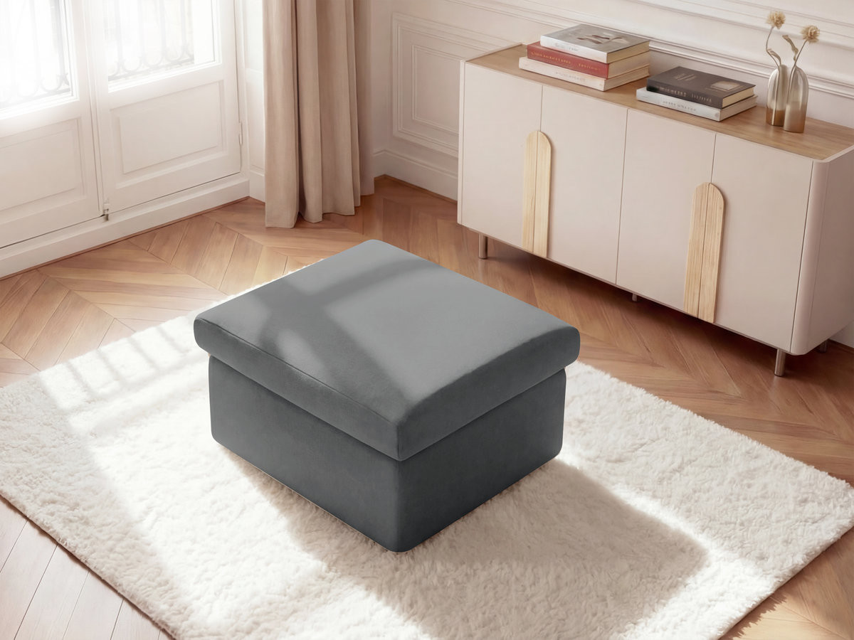 Pouf ENORE lisse gris foncé — vue 4