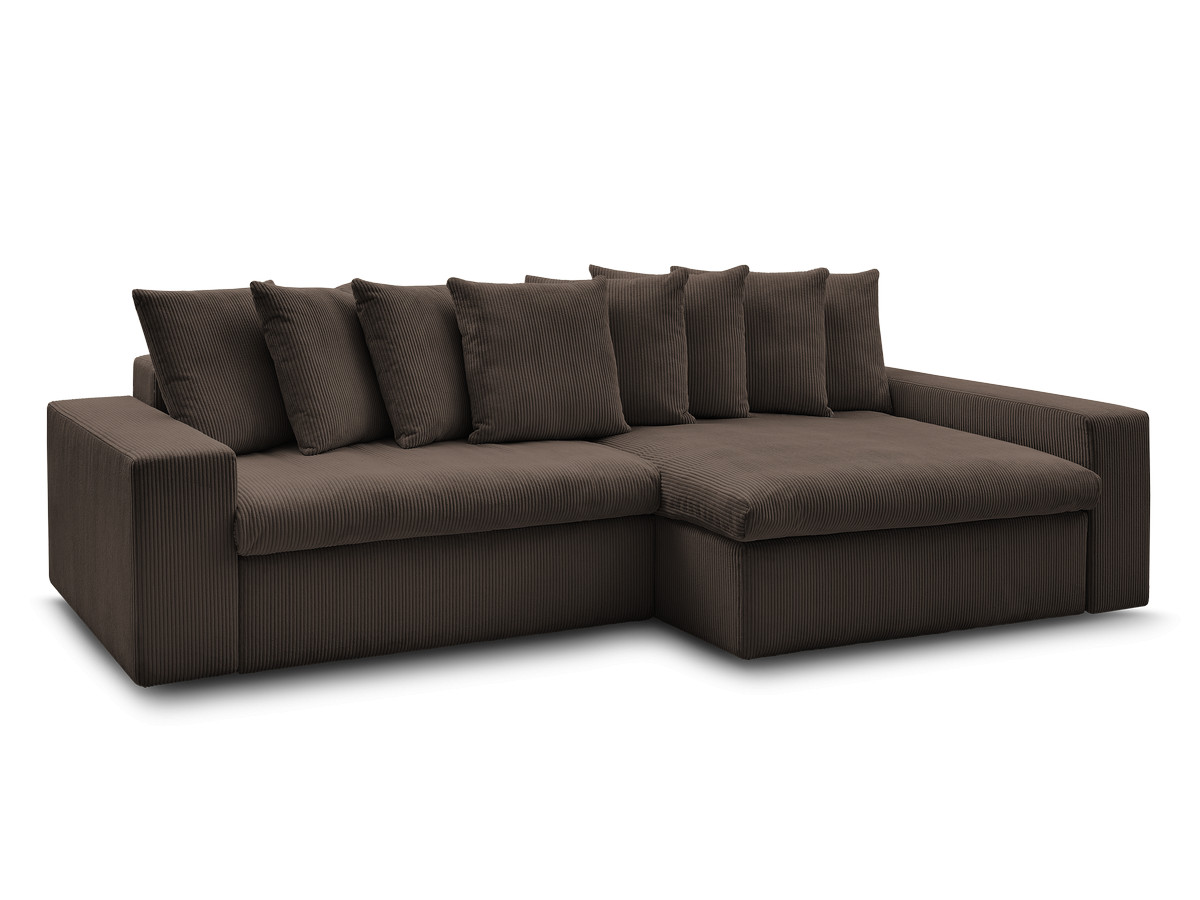 enore vaste hoekbank in corduroy gekleurd bruin