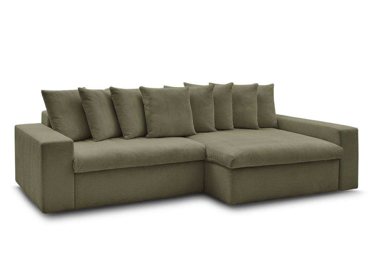 enore vaste hoekbank in corduroy gekleurd lichtgroen