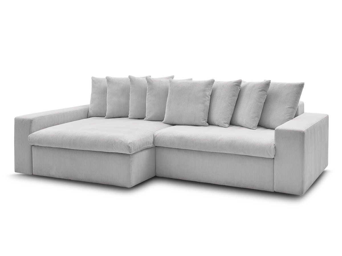 enore vaste hoekbank in corduroy gekleurd lichtgrijs