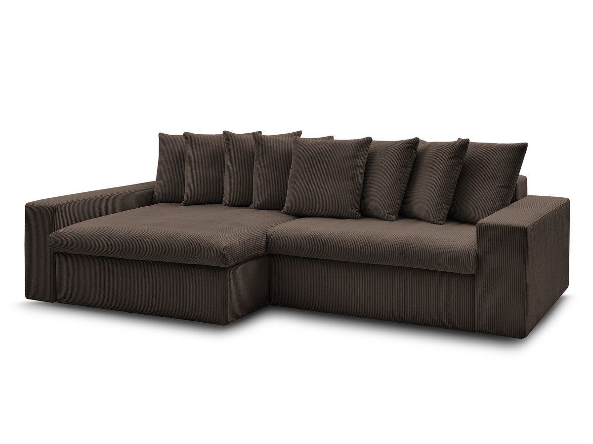 enore vaste hoekbank in corduroy gekleurd bruin