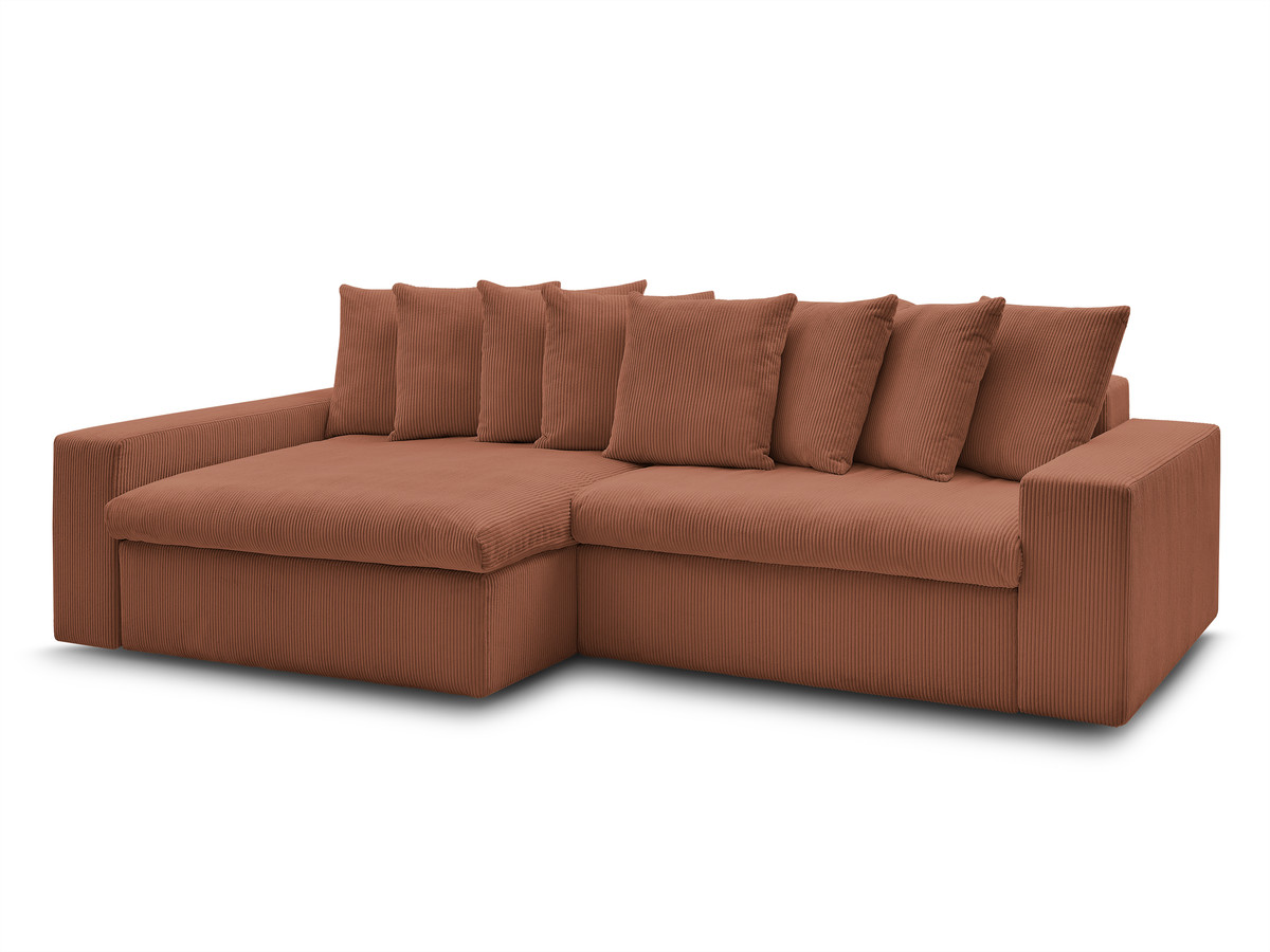 enore vaste hoekbank in corduroy gekleurd oranje