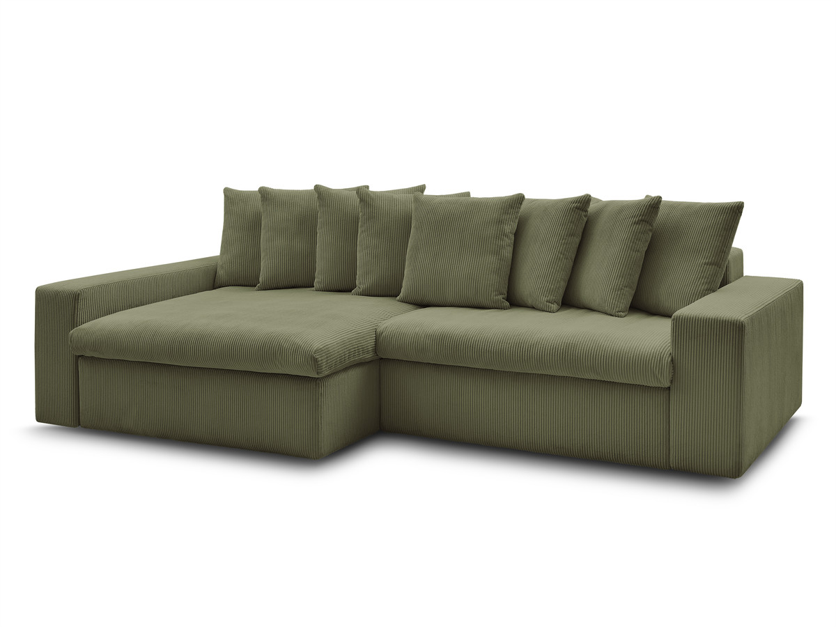 enore vaste hoekbank in corduroy gekleurd lichtgroen