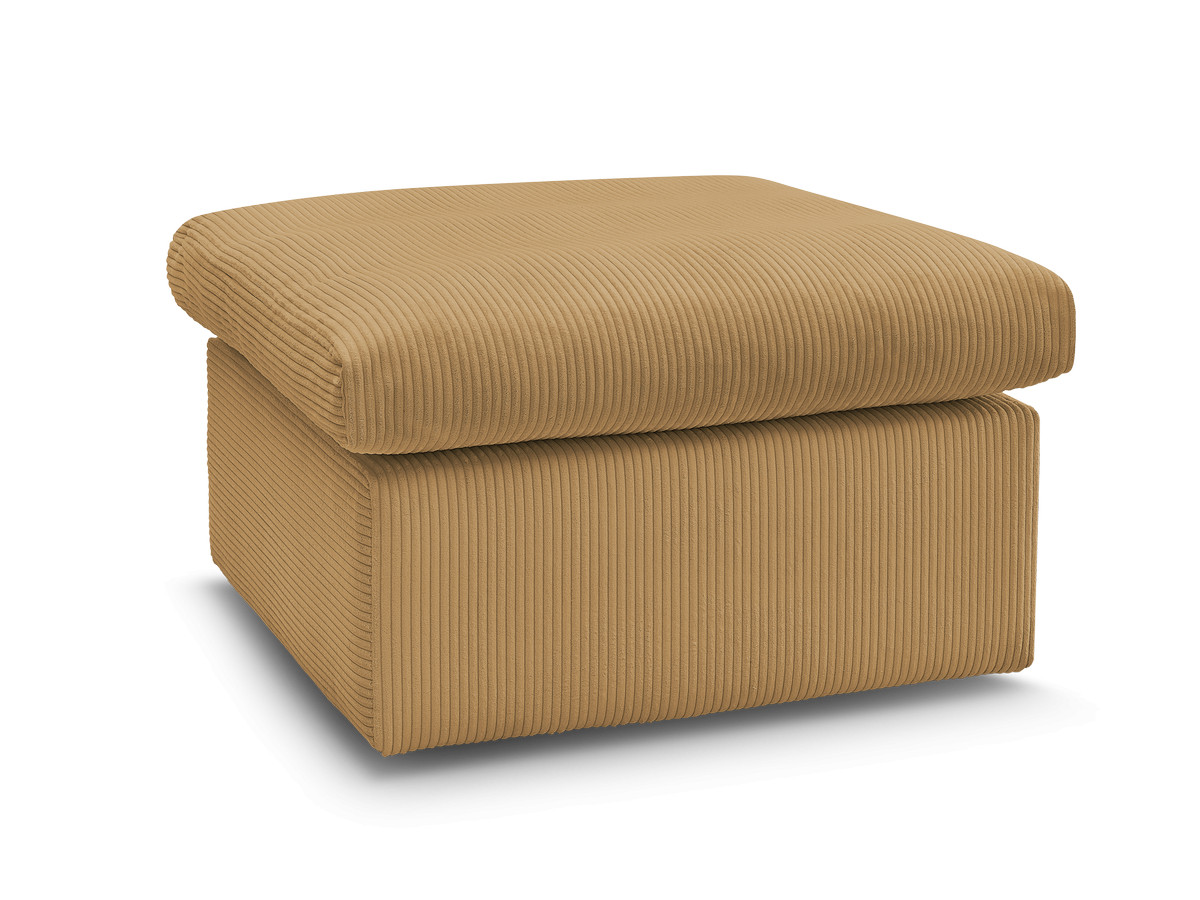 enore poef in corduroy stof gekleurd geel