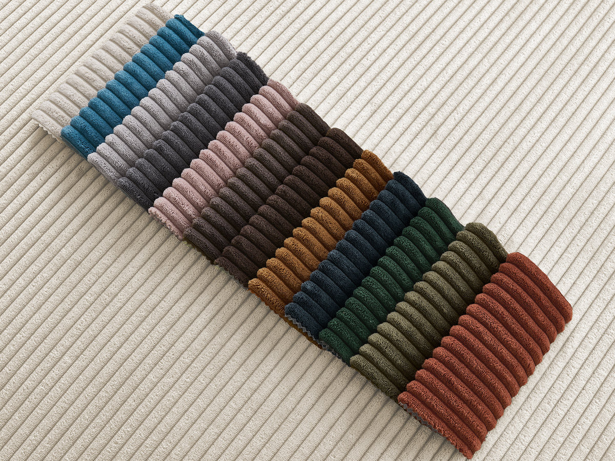 Pouf ENORE velours côtelé beige — vue 4