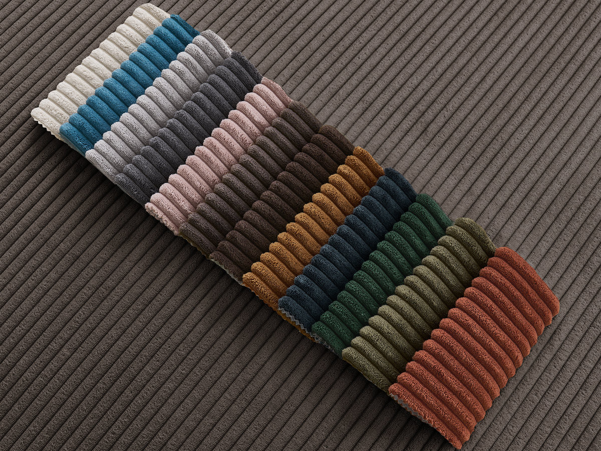 Pouf ENORE velours côtelé taupe — vue 4