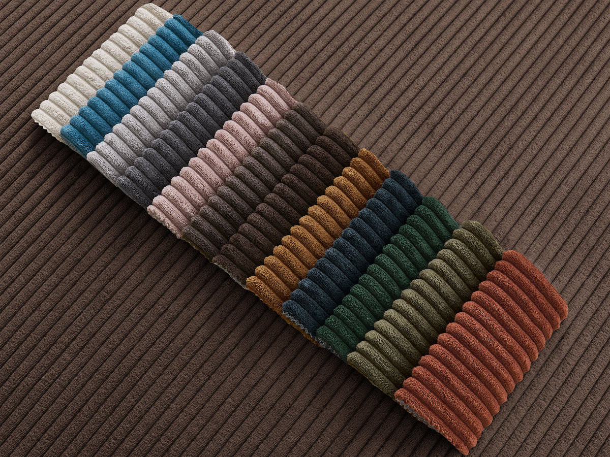 Pouf ENORE velours côtelé marron — vue 4