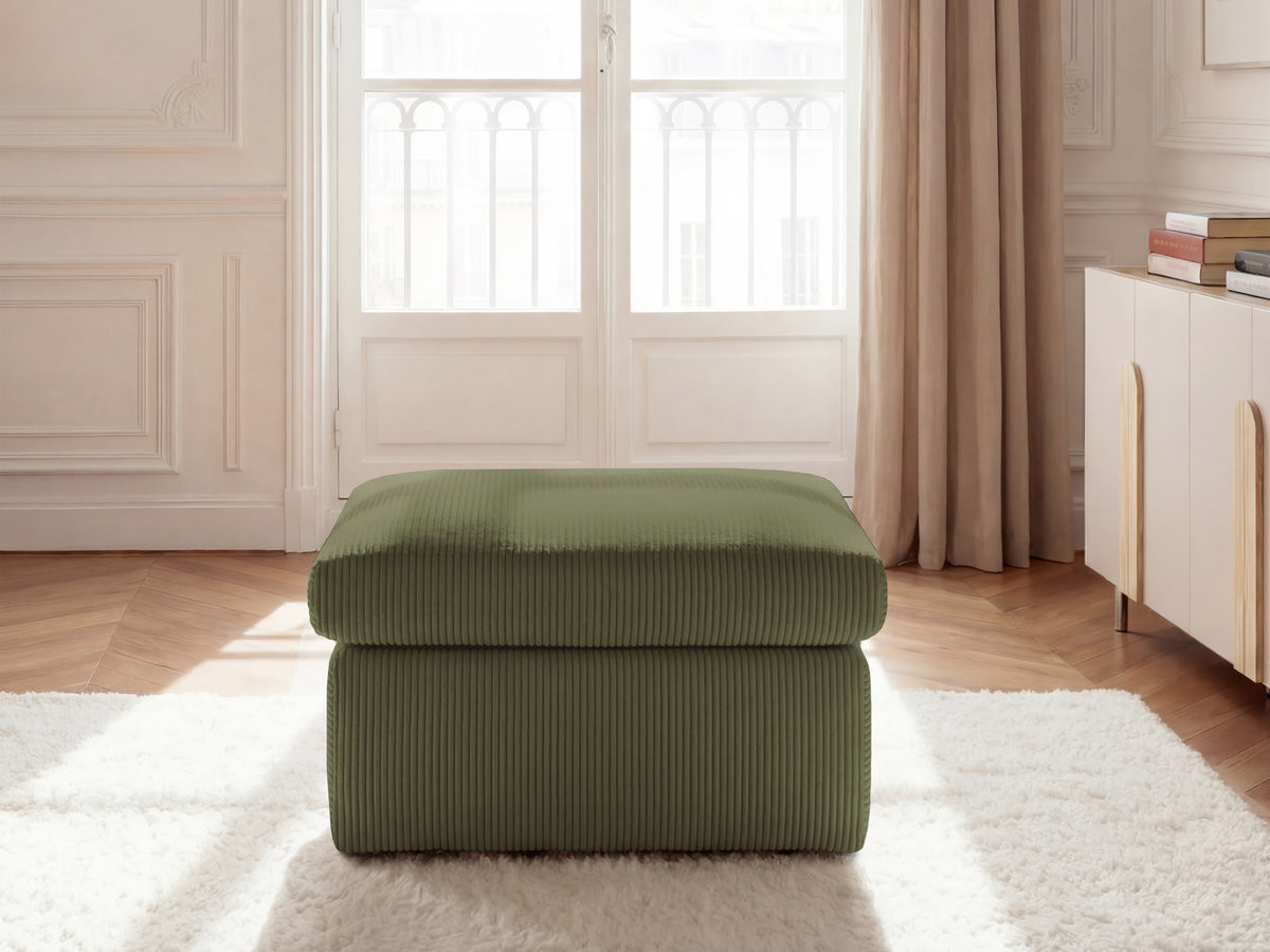 Pouf ENORE velours côtelé vert clair — vue 5