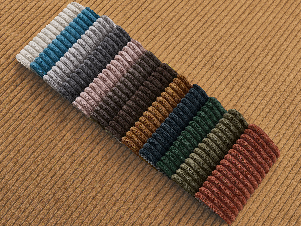 Pouf ENORE velours côtelé jaune — vue 4