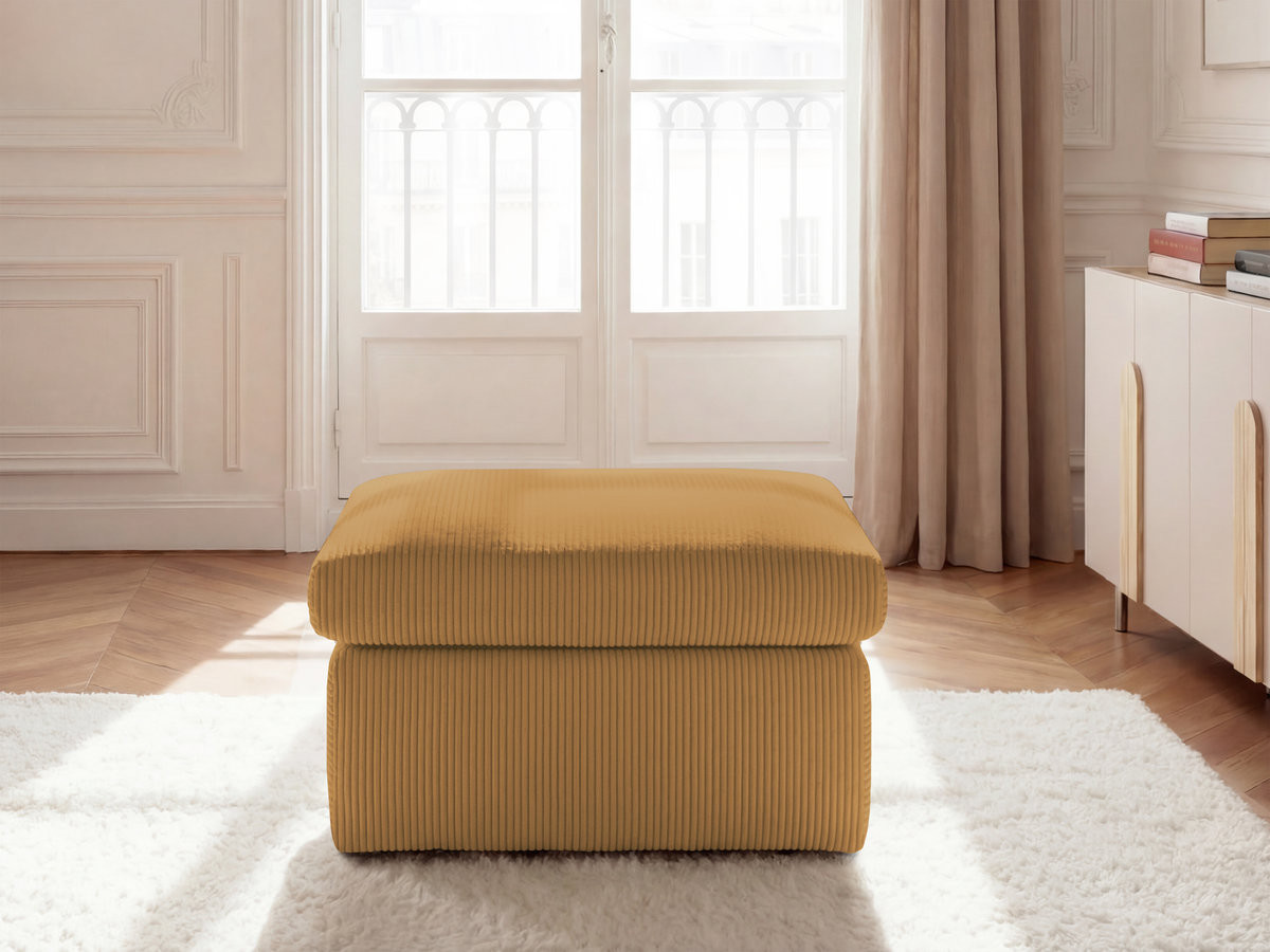 Pouf ENORE velours côtelé jaune — vue 5