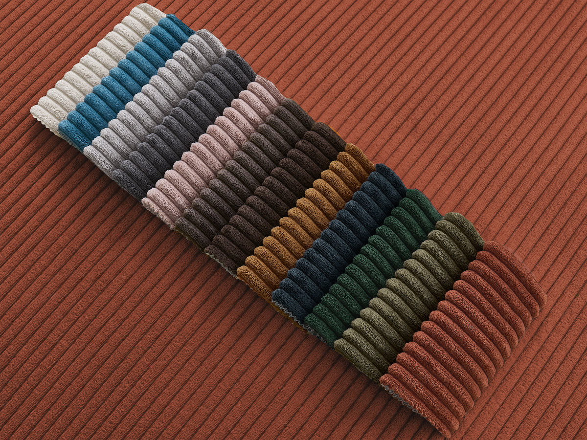 Pouf ENORE velours côtelé orange — vue 4