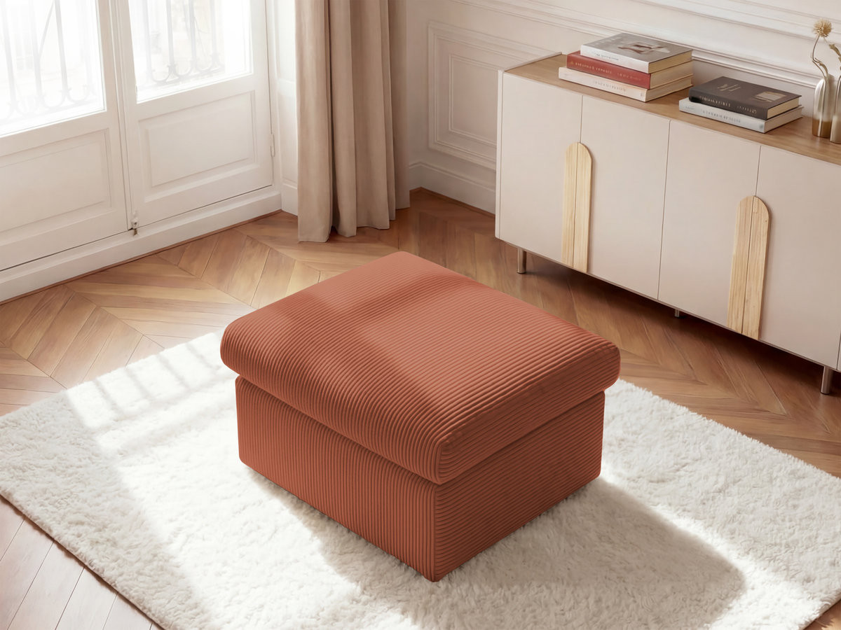 Pouf ENORE velours côtelé orange — vue 6