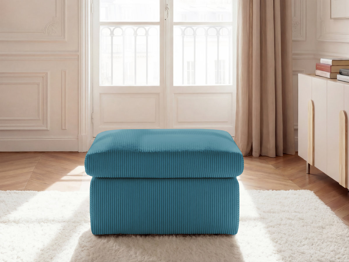 Pouf ENORE velours côtelé bleu clair — vue 5