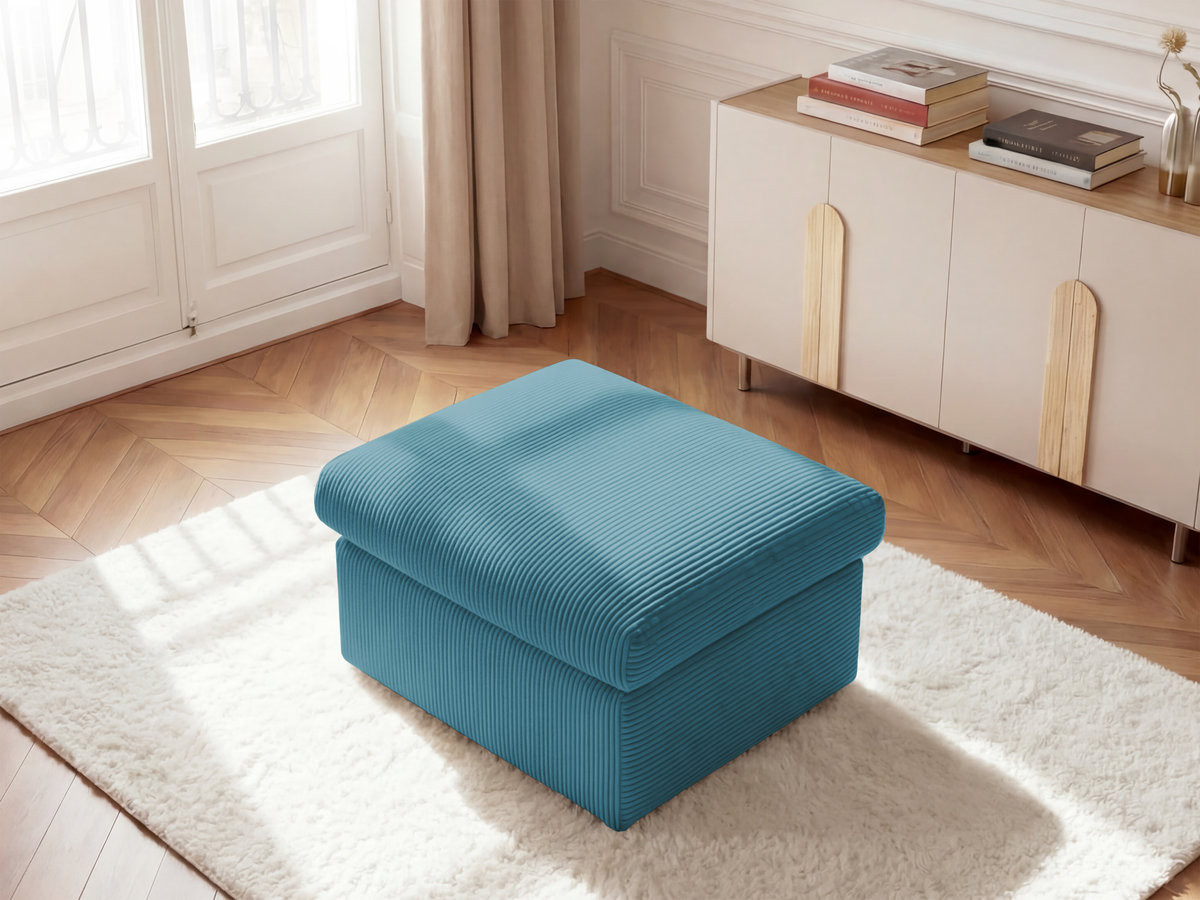 Pouf ENORE velours côtelé bleu clair — vue 6