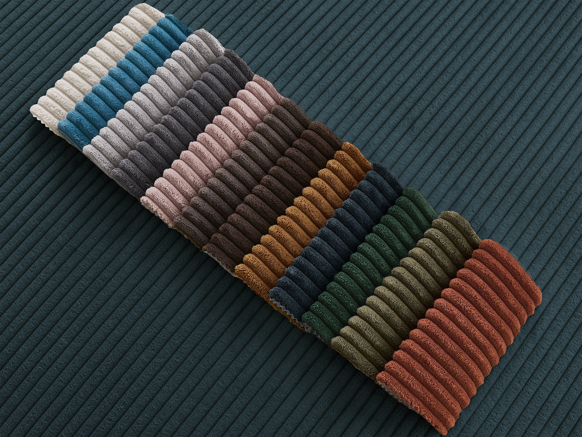 Pouf ENORE velours côtelé bleu foncé — vue 4