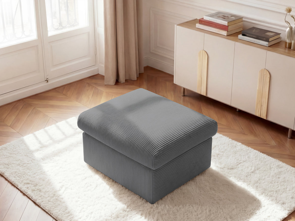Pouf ENORE velours côtelé gris foncé — vue 5