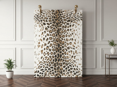 Tapis poils ras MERYL motif léopard