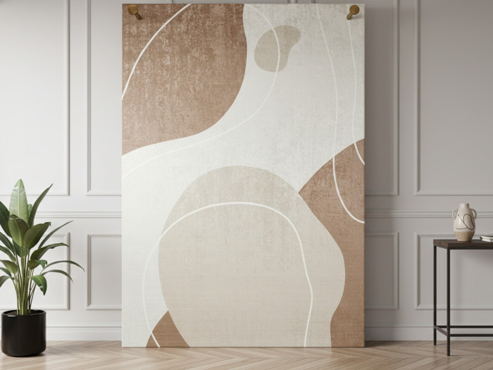 Tapis poils ras CALIXTE motif abstrait