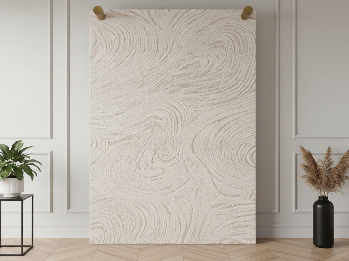 Tapis poils long LOVINA motif abstrait