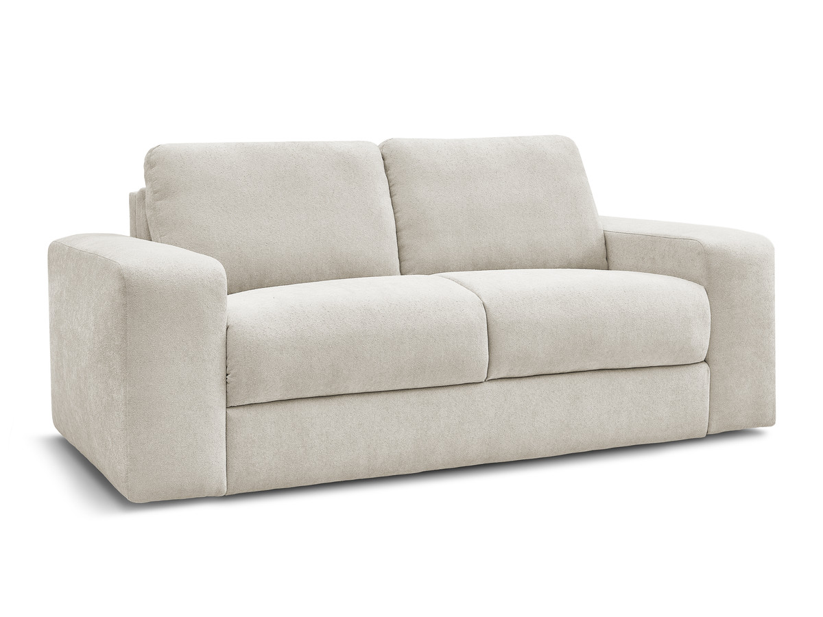 ibiza slaapbank met snelopeningsmechanisme en structuurstof gekleurd beige