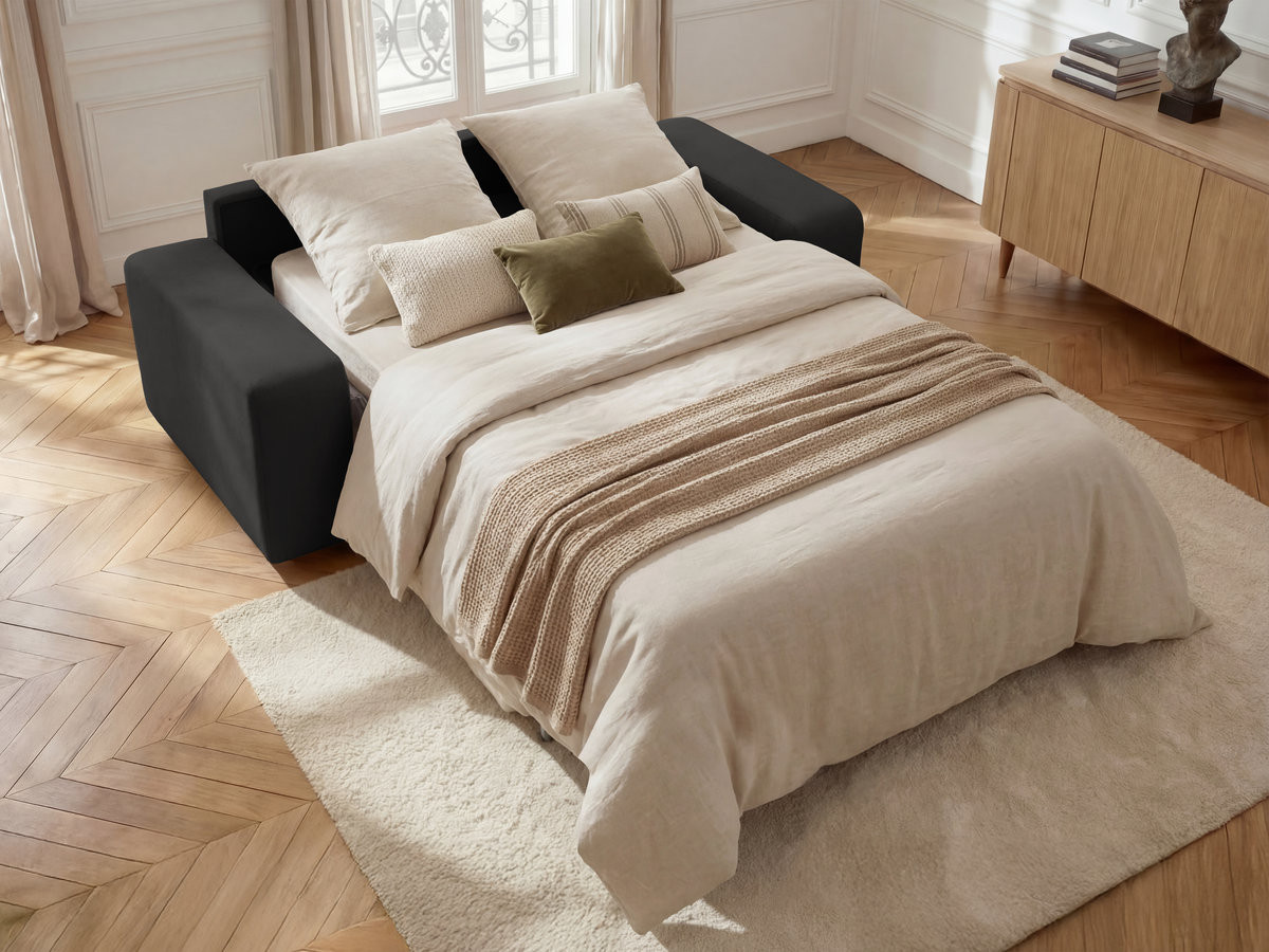 IBIZA slaapbank met snelopeningsmechanisme en structuurstof